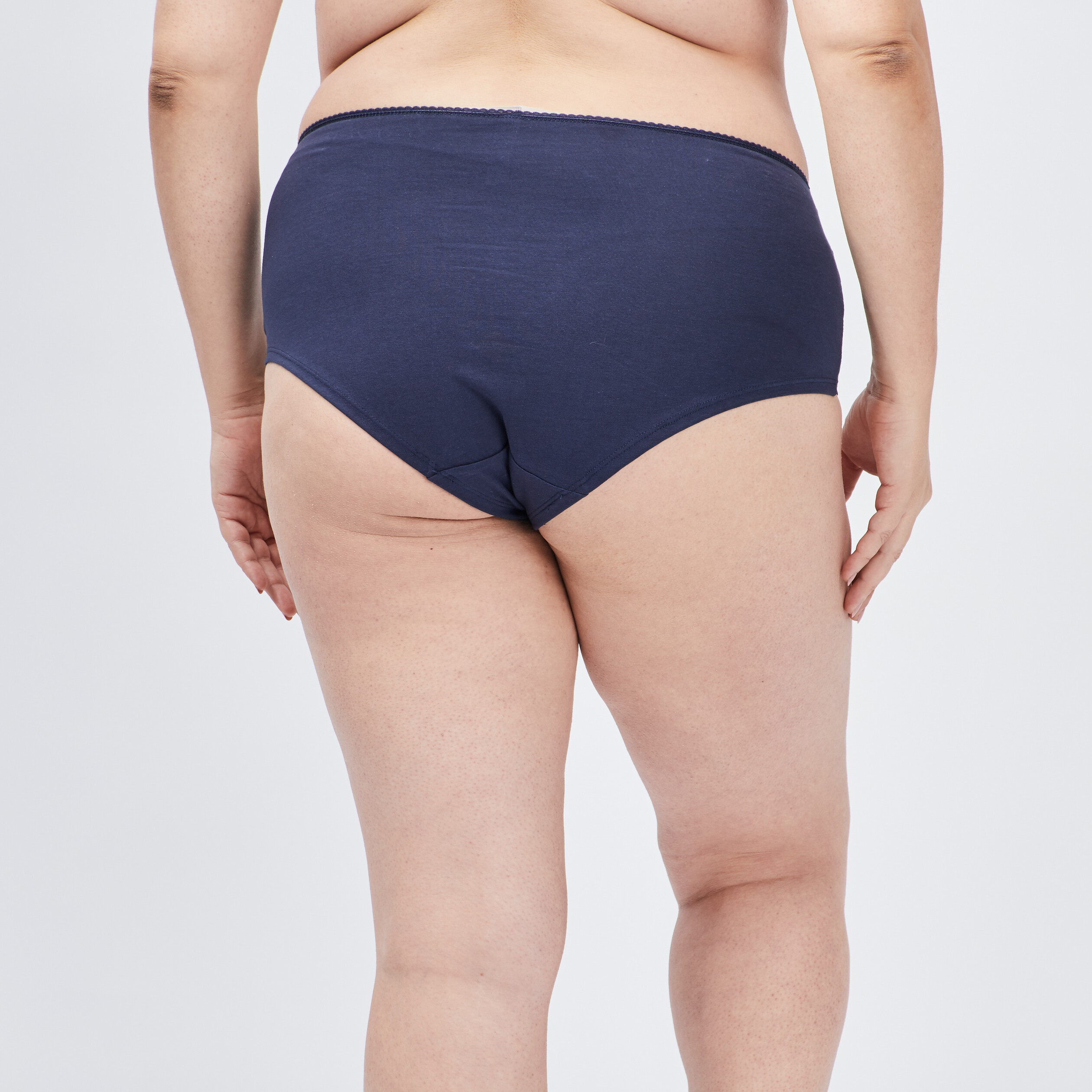 Shorty en coton bleu marine femme grande taille | La Halle