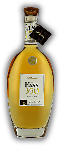 Scheibel Edles Fass 350 Williams Scheibel Edles Fass 350 Williams Wunderbares, anhaltendes und  beeindruckendes Aroma von reifen Williams Birnen. 0,7	 Liter - Vol 40%