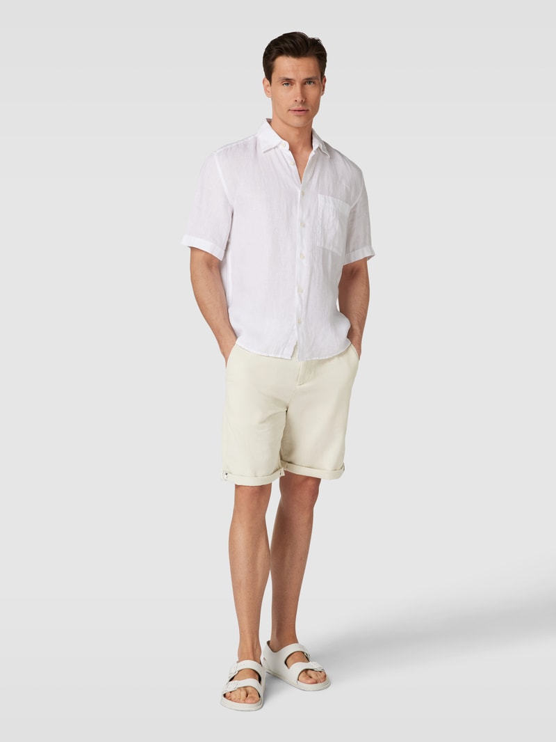 Bermudas mit Tunnelzug in offwhite meliert