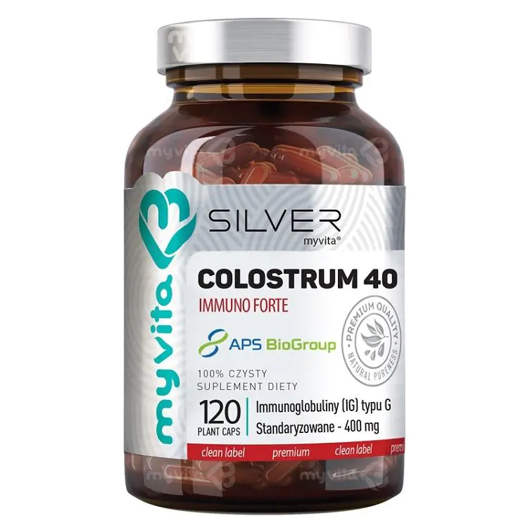 MyVita Colostrum 40 Immuno Forte srebro čisto 100%, 120 kapsula.
