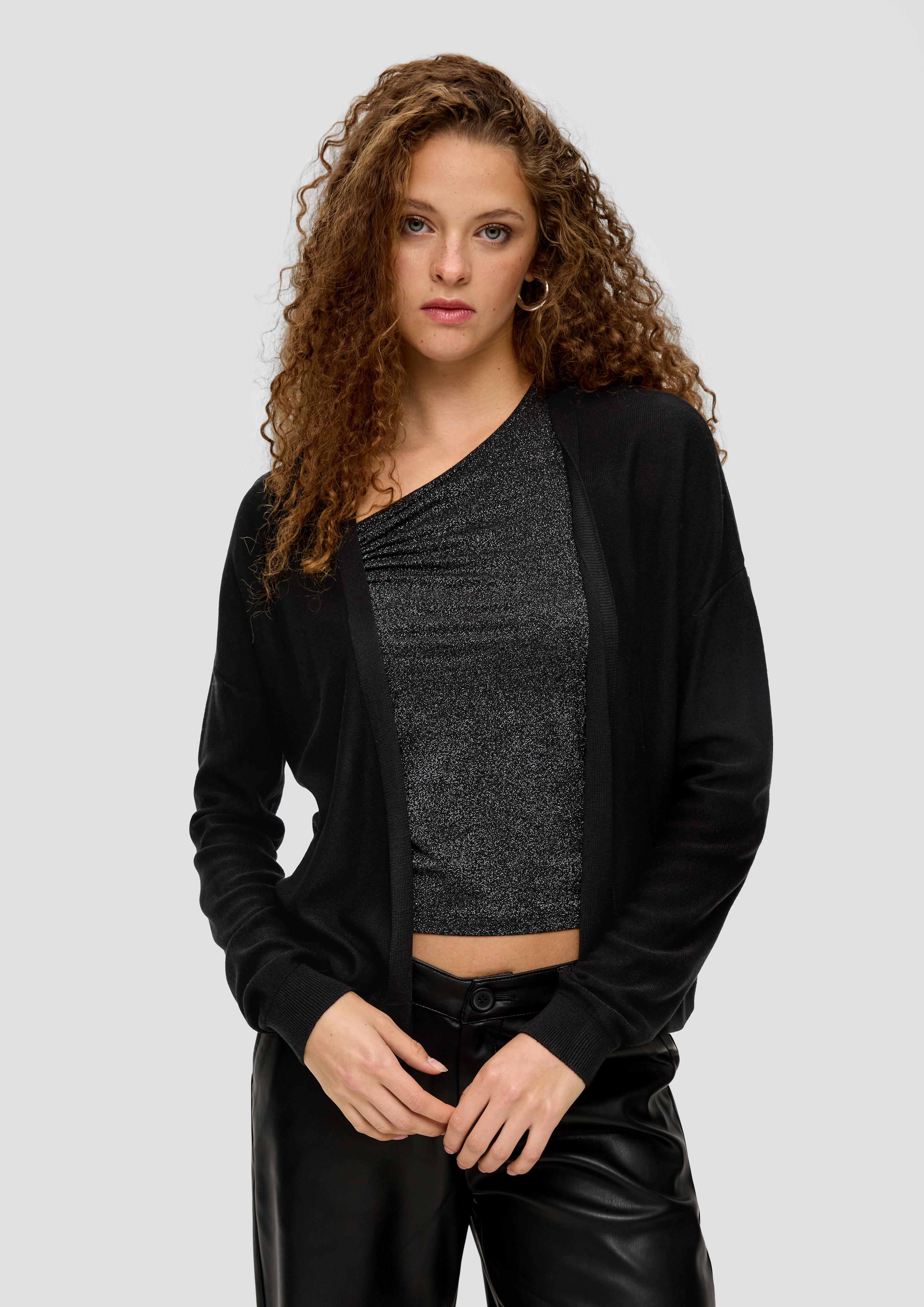 Strickjacke mit Rippblende  2138115-9999
