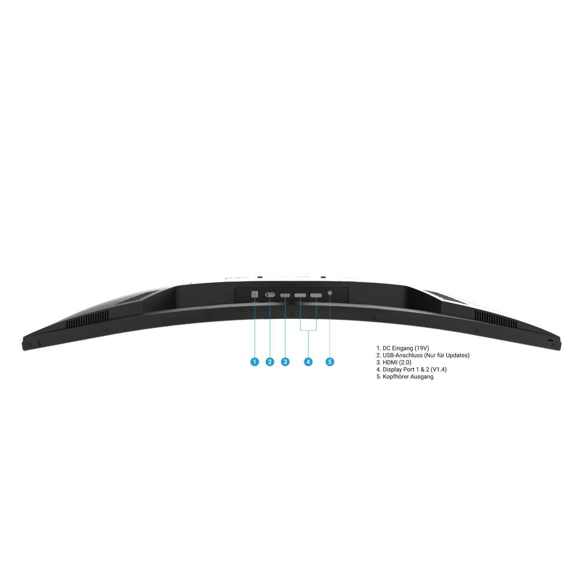 Odys XP32 PRO (32 Zoll) Curved Monitor WQHD LED-Monitor (5 ms Reaktionszeit, 165 Hz)