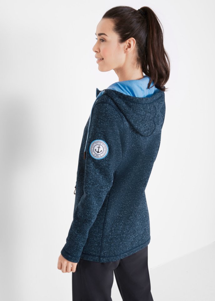 Strick-Fleecejacke mit Kapuze