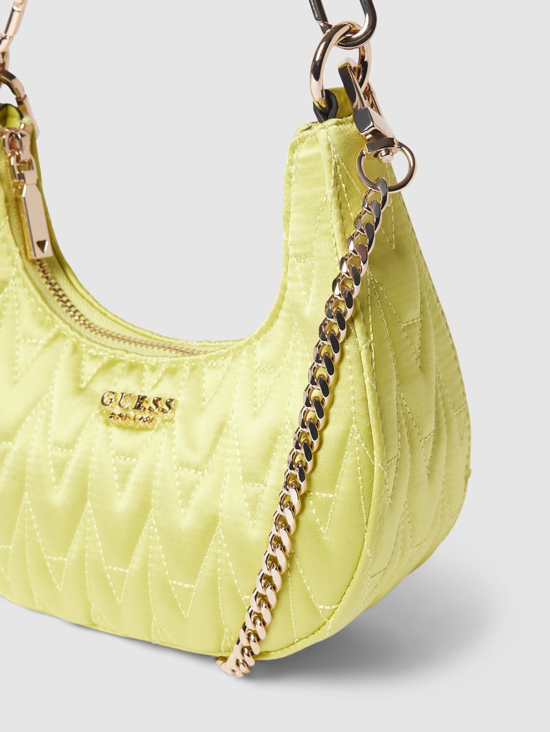 Hobo Bag mit Label-Applikation Modell 'GOLDEN ROCK' in hellgrün