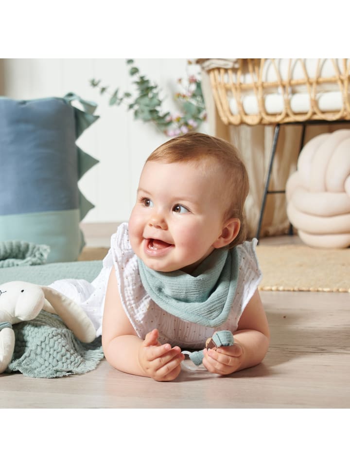 nordic coast company  Musselin Lätzchen-Set Grau & Mint günstig kaufen onesize