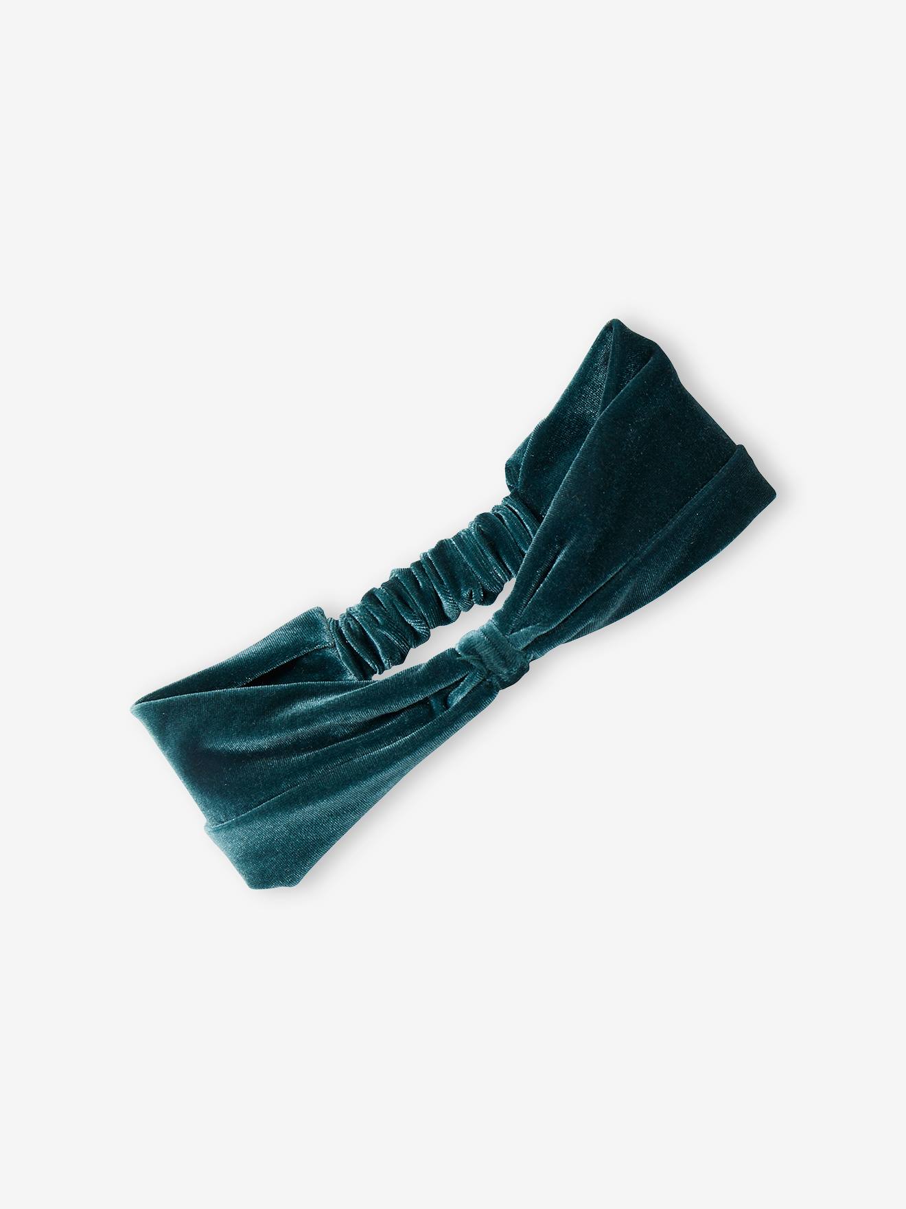 Vertbaudet Mädchen Baby Weihnachts-Geschenkset: Samtkleid & Haarband - smaragdgrün
