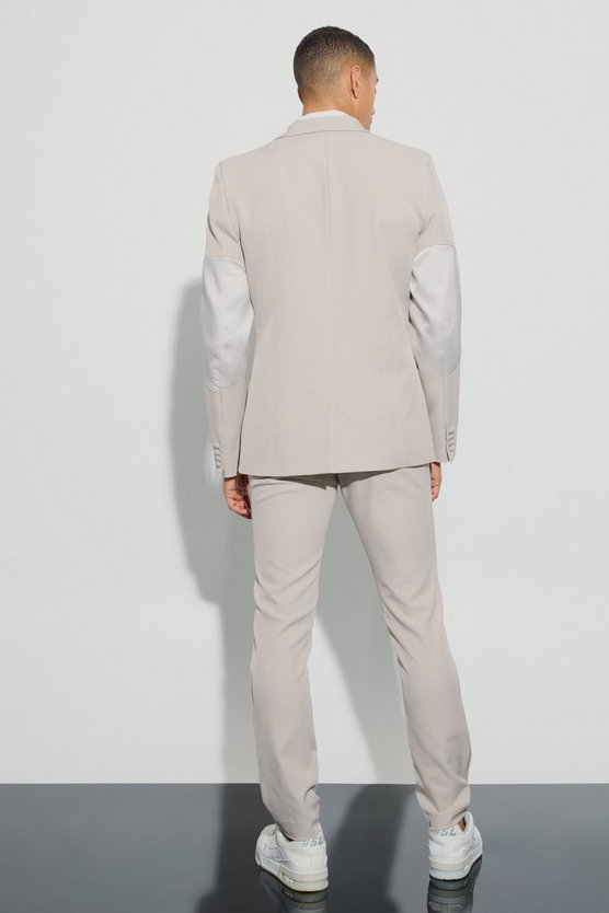 Strukturierter zweireihiger Blazer mit Aufnähern