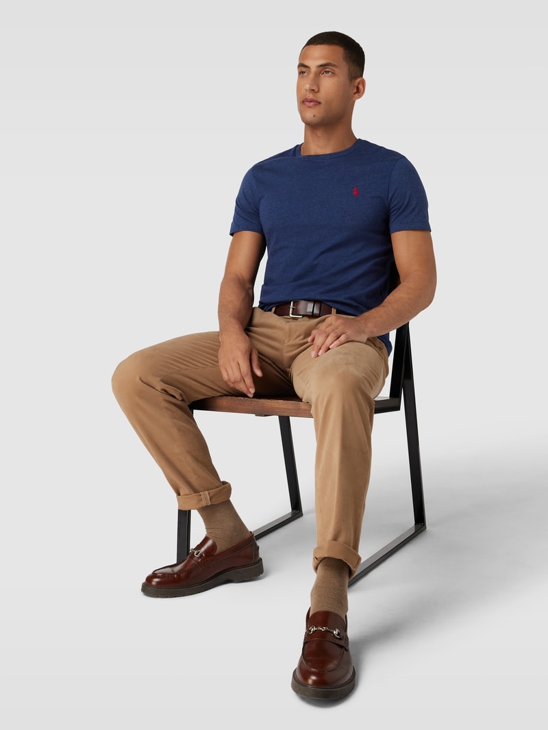 T-Shirt in Melange-Optik in dunkelblau