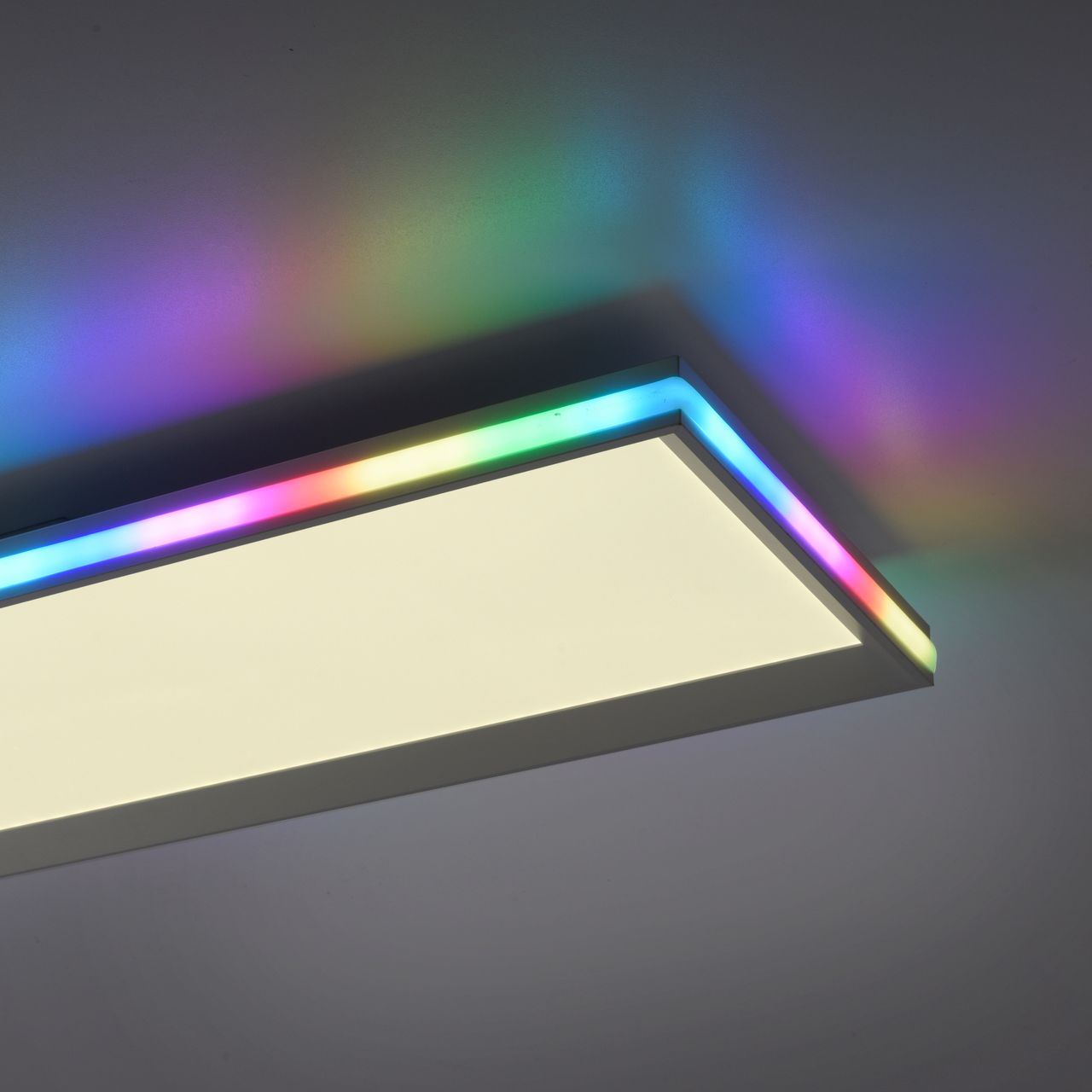 JUST LIGHT LED Deckenleuchte GALACTICA, CCT   RGB Rainbow, dimmbar, Funk-FB, rechteckig, Innenleuchte, IP20