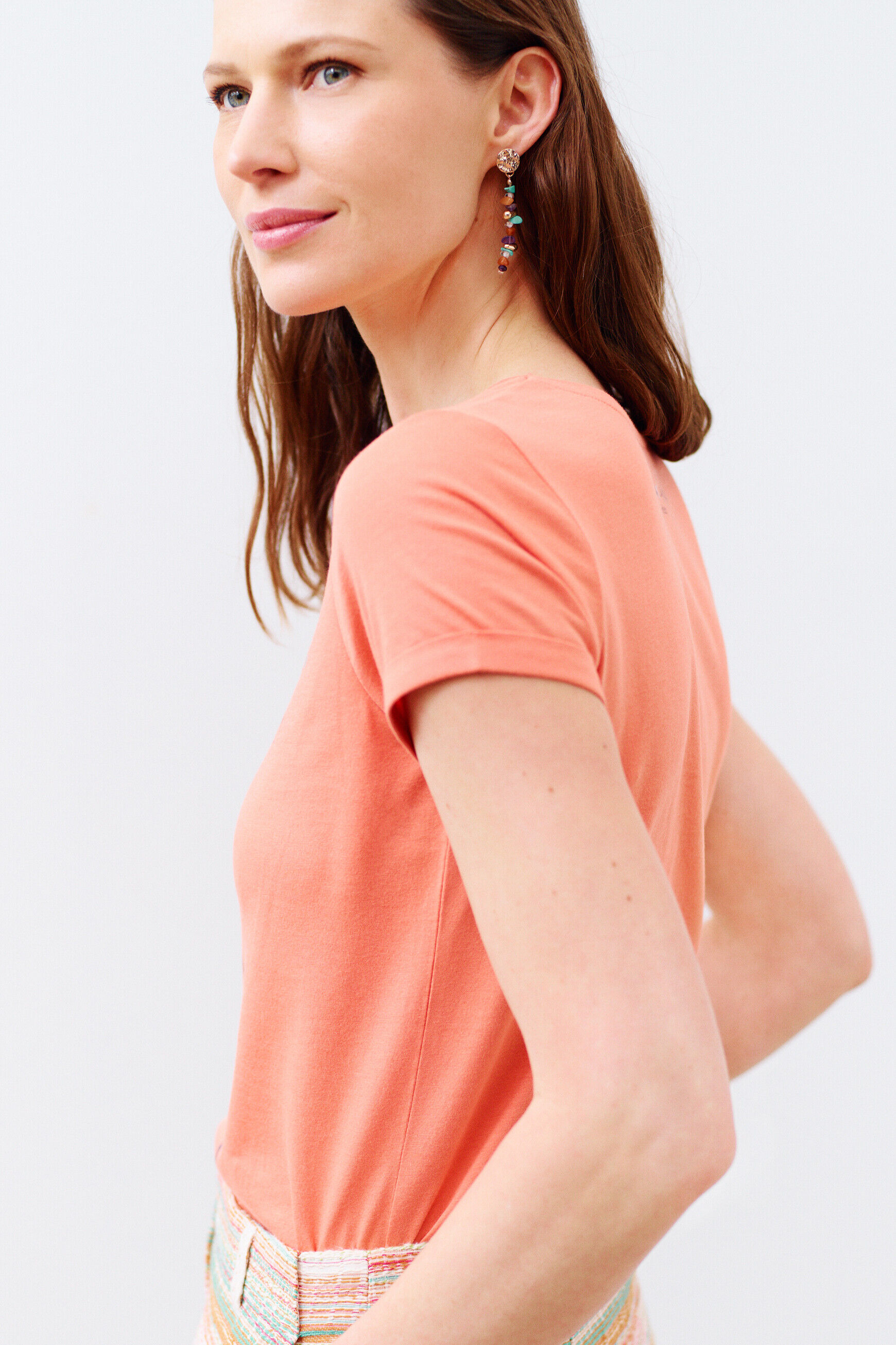 t-shirt maxine rose corail femme