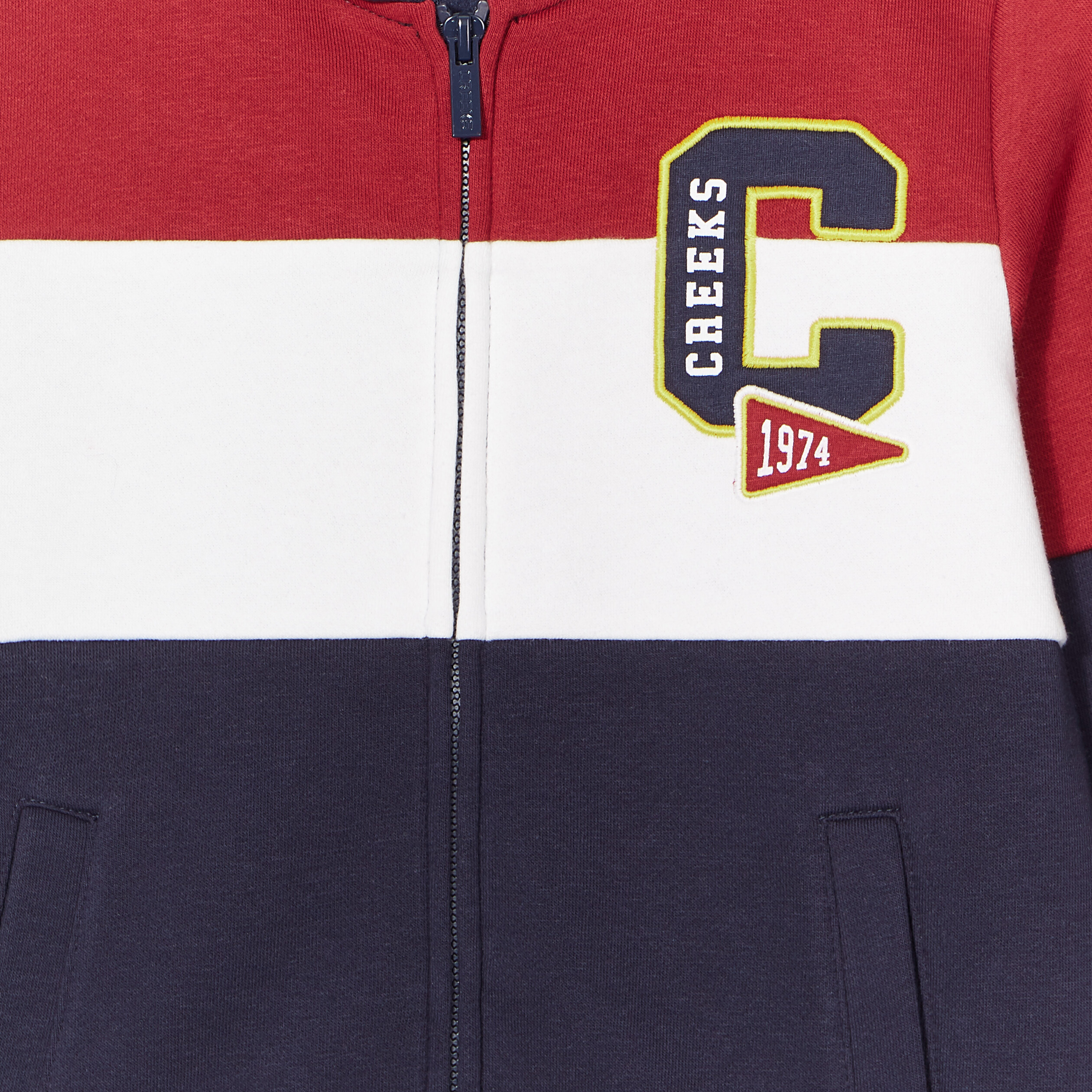 Sweat zippé à capuche Creeks bleu marine garçon | La Halle
