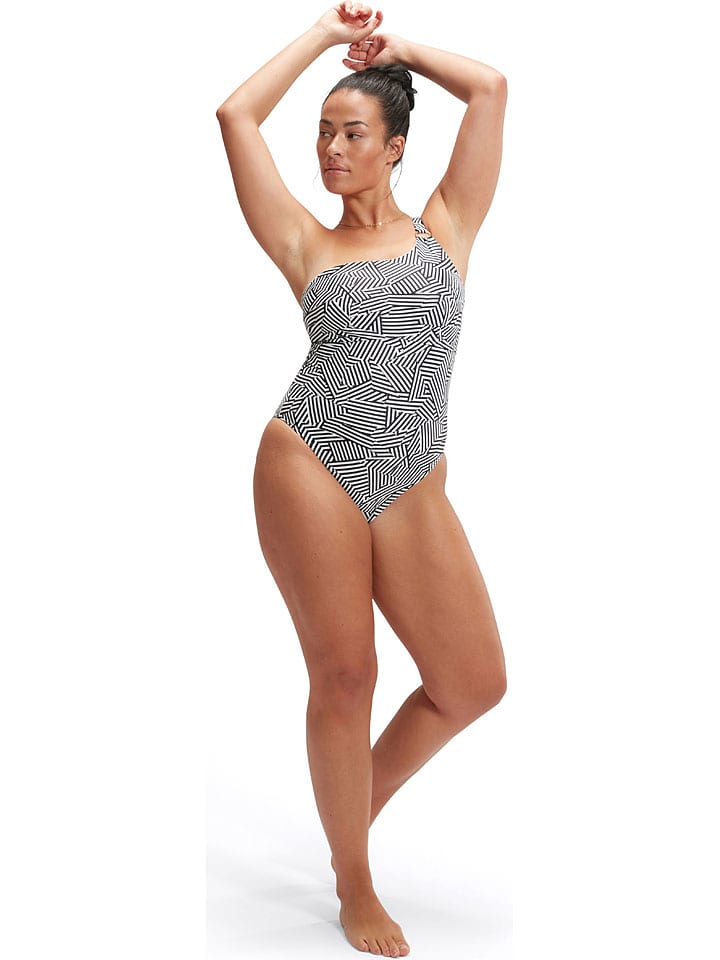 Speedo Badeanzug in Schwarz/ Weiß günstig kaufen