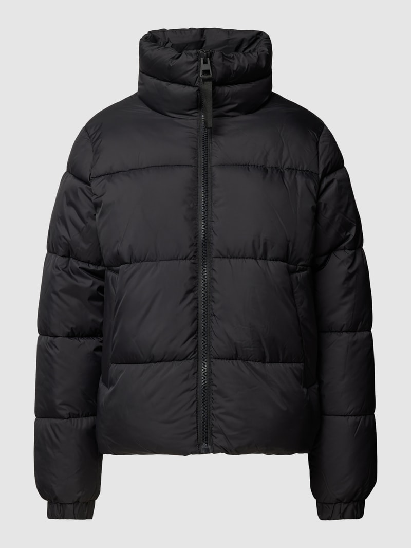 Steppjacke mit Stehkragen in schwarz