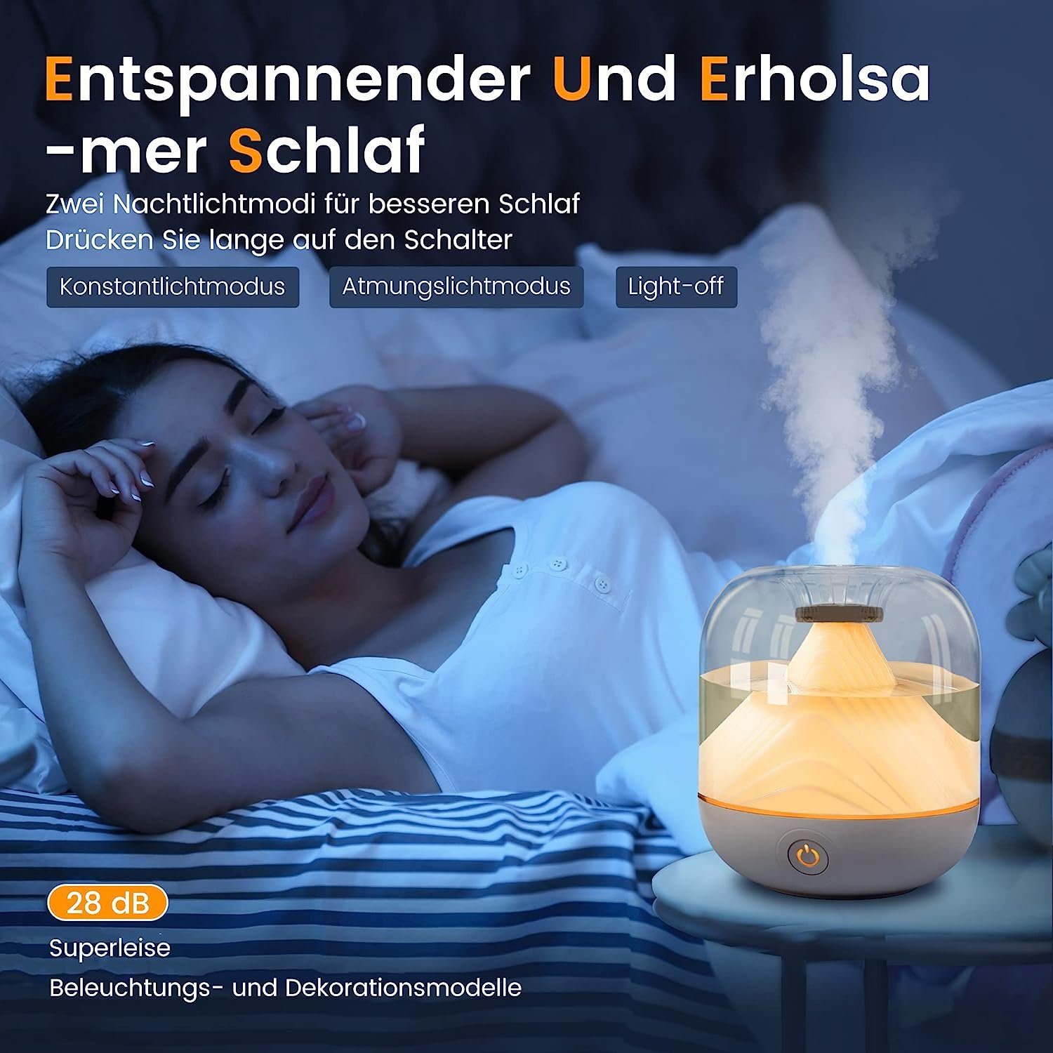 MOUTEN Luftbefeuchter 700 ml Luftbefeuchter Schlafzimmer, USB-Luftbefeuchter Ultraschall