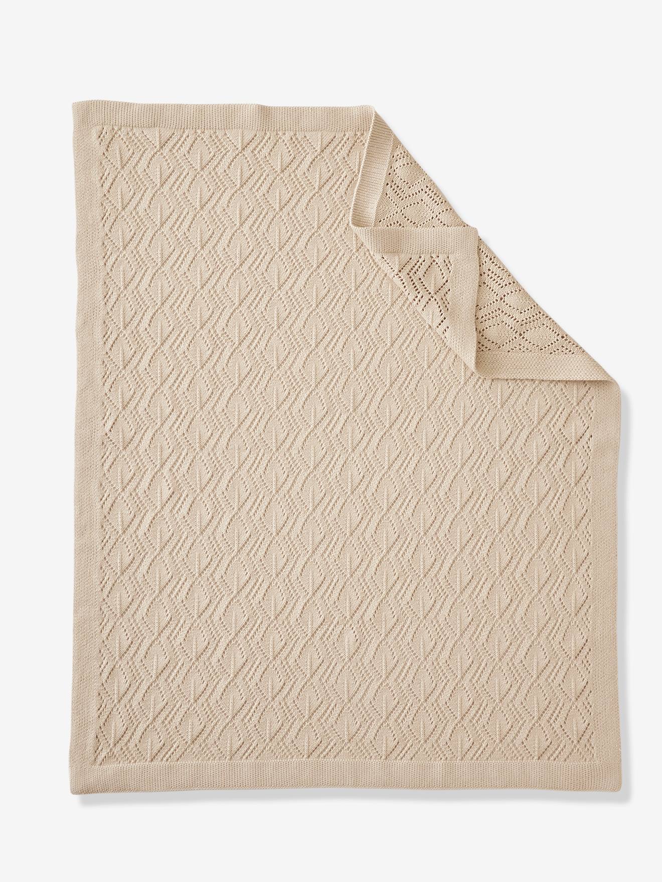 Vertbaudet Baby Decke mit Pointelle-Muster, Bio-Baumwolle Oeko Tex - aqua