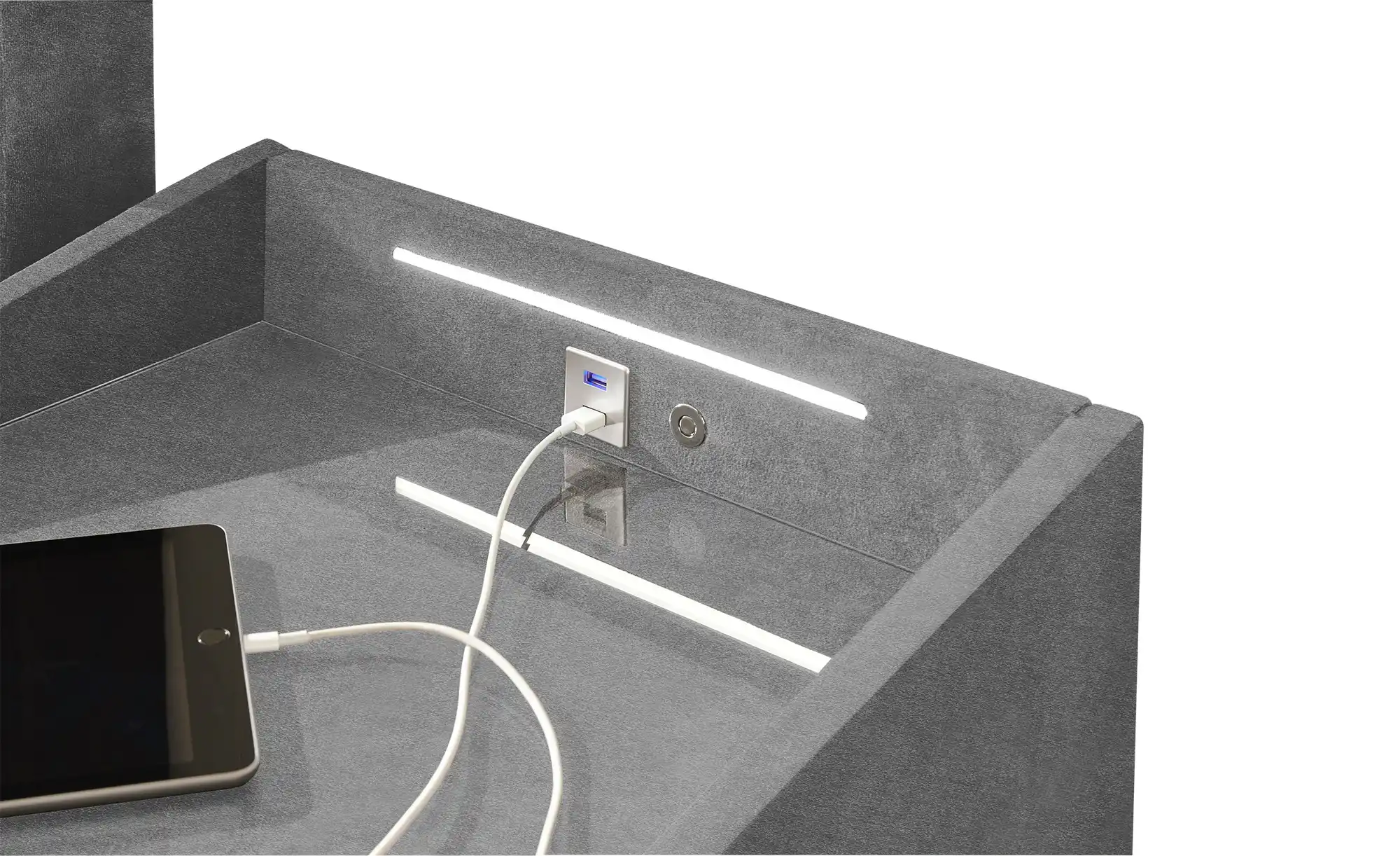 Kollektion Kraft Nachtkonsole mit LED-Beleuchtung und USB-Anschluss