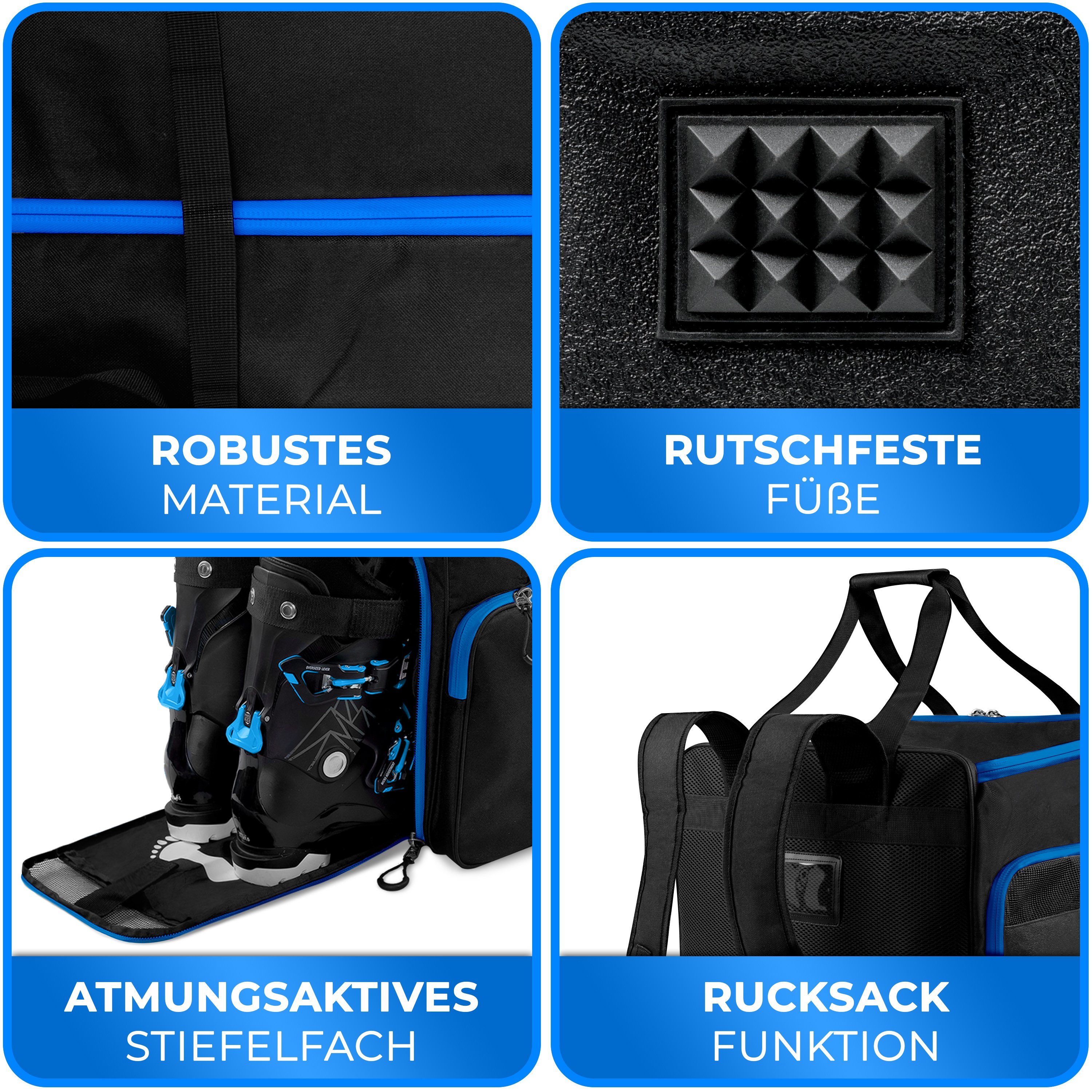 Styngard Sporttasche SÖLDEN (mit Rucksackfunktion), Skischuhtasche mit Helmfach und belüftetem Stiefelfach [54 L]