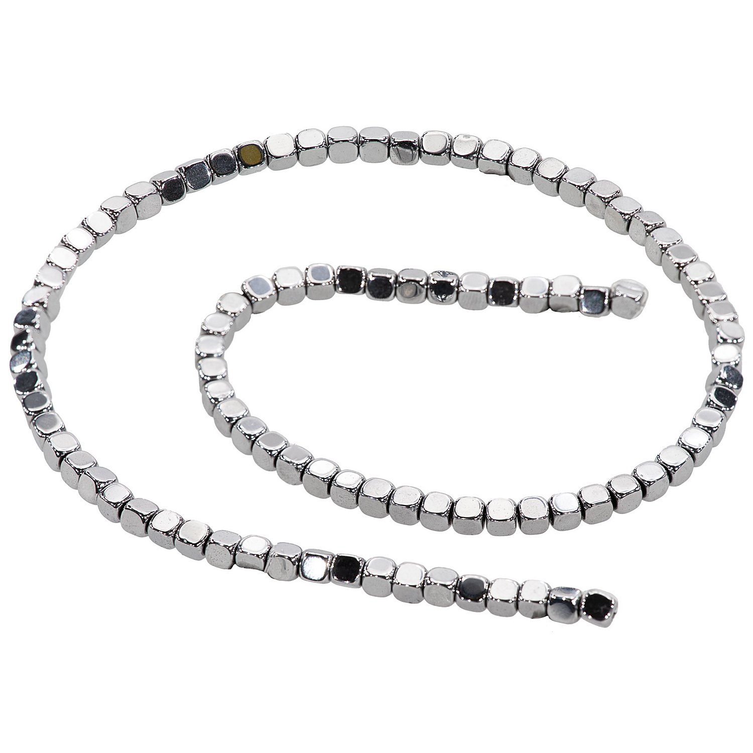 Glasmosaik Perlenkette Würfel, silber