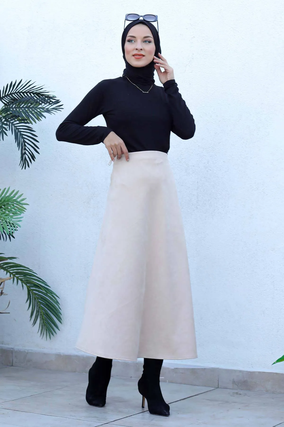 Tesettür Dünyası  Wildleder-Mevlana-Rock Tsd0036 Beige