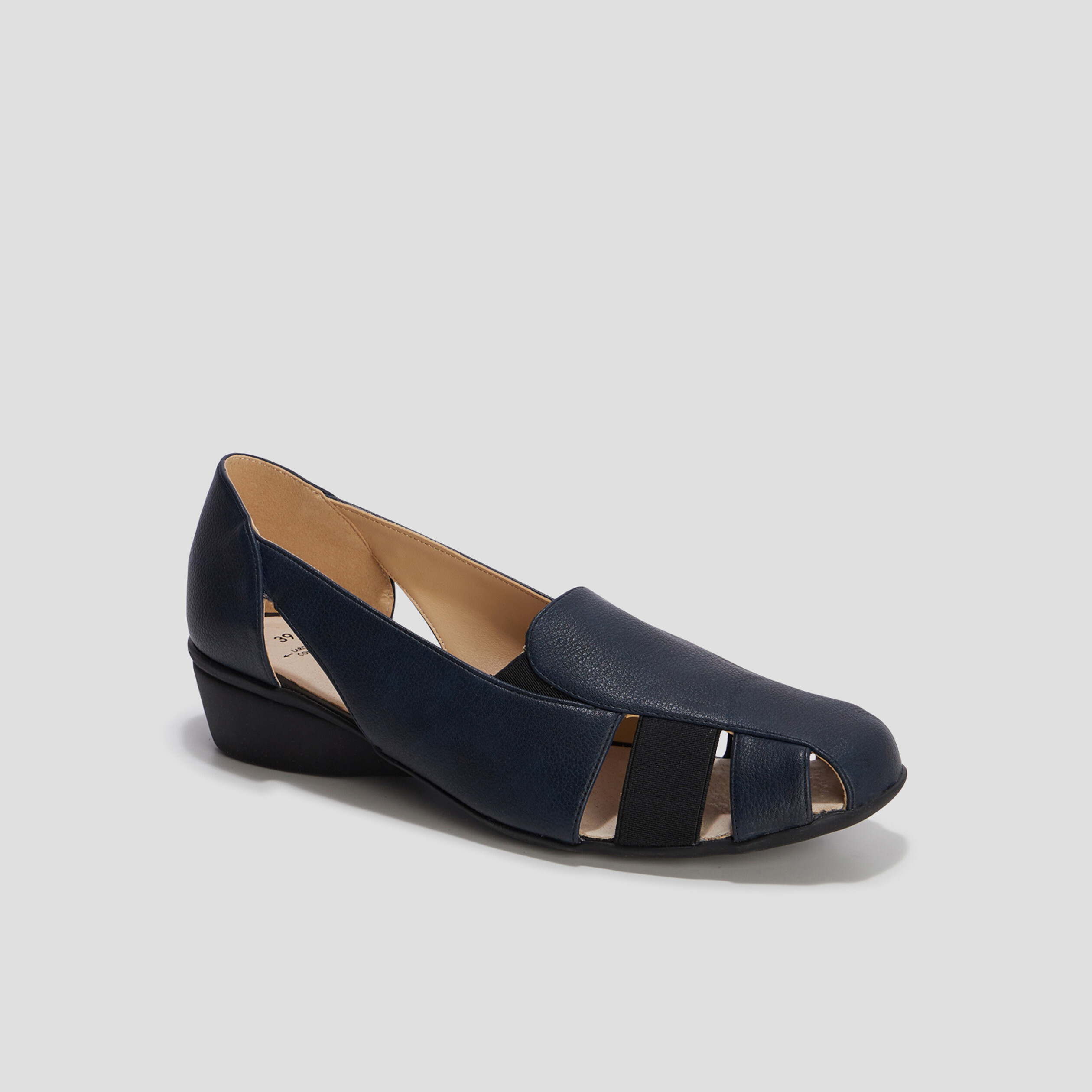 Ballerines pied large Confortissimo bleu marine femme | La Halle