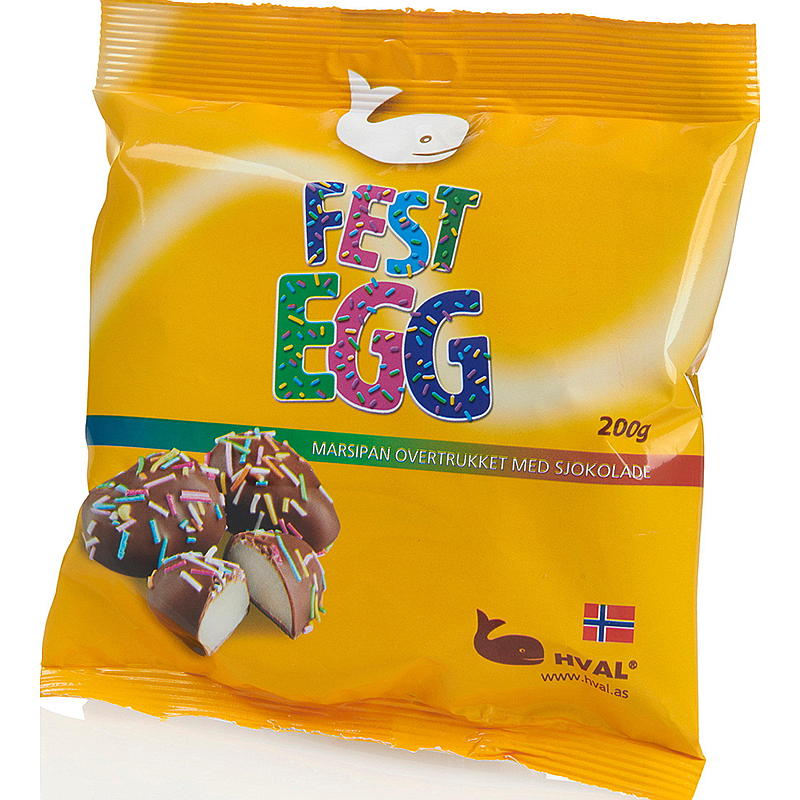 Hval Festegg 200g marsipan m/sjokolade Hval