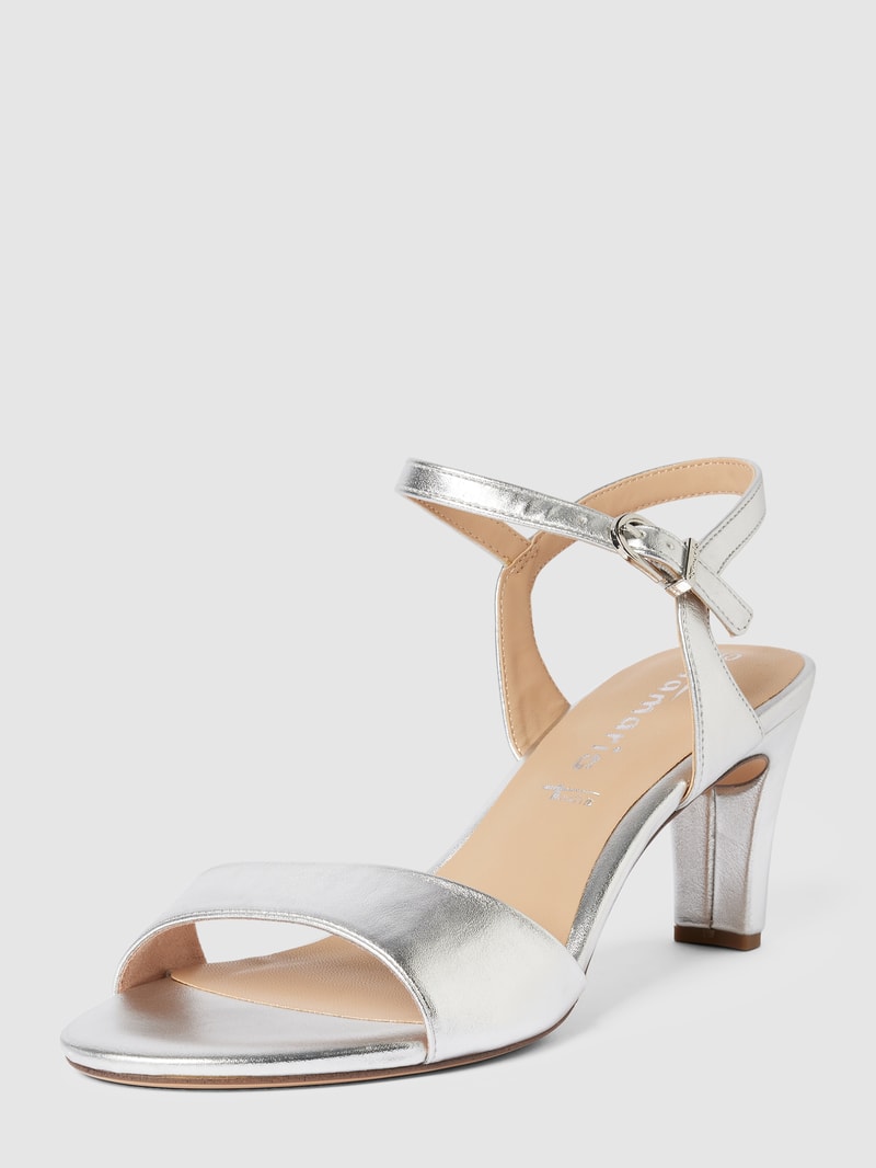 Sandaletten im Metallic-Look in silber