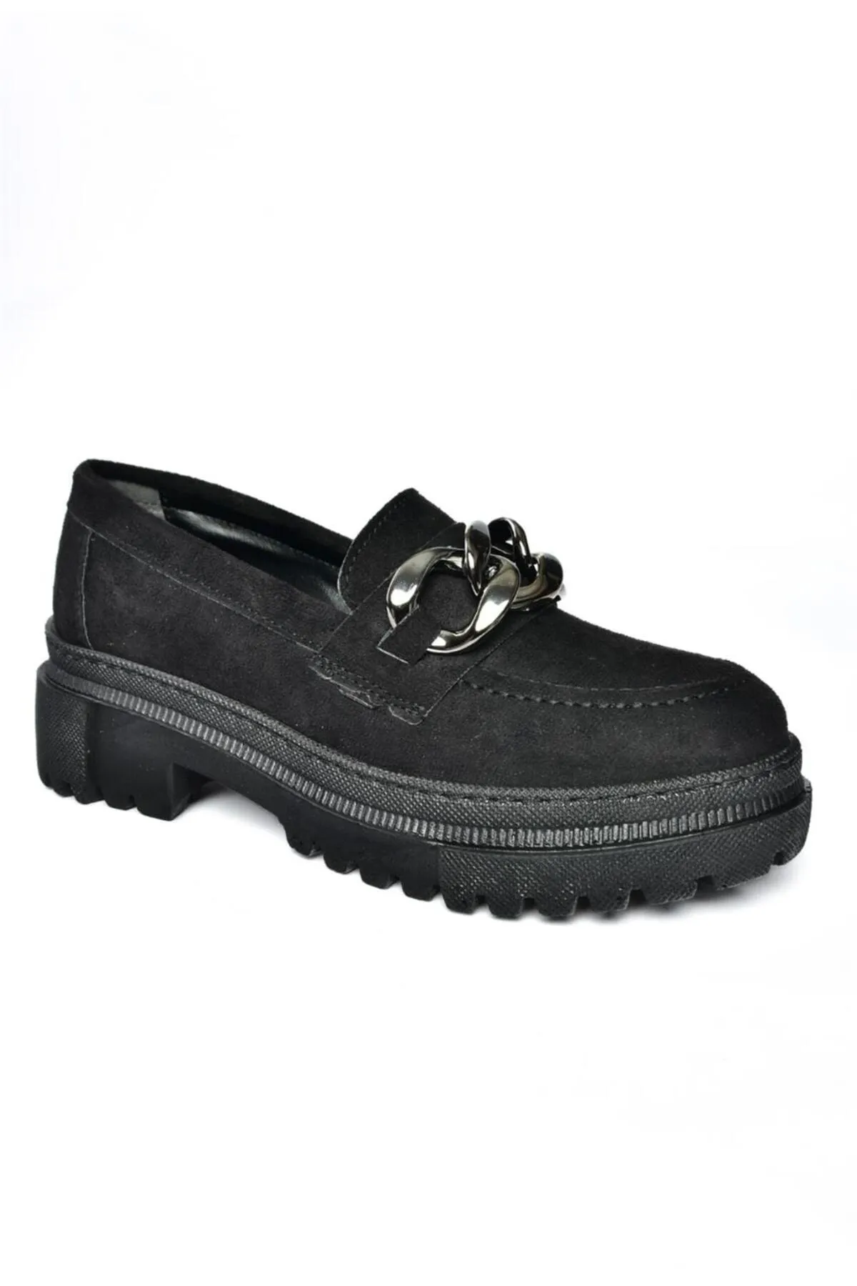 Fox Shoes  P6520342002 Damen-Freizeitschuhe aus schwarzem Wildleder mit dicker Sohle