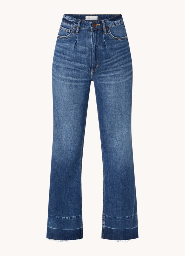 Articles Of Society Soho high waist wide leg cropped jeans with medium wash