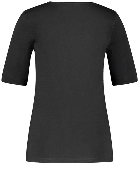 T-Shirt mit Satinblende