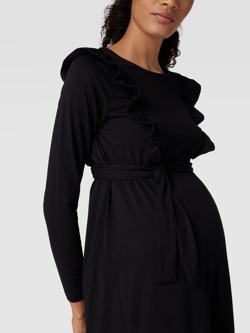 Umstands-Kleid mit Rüschen Modell 'Roberta' in schwarz