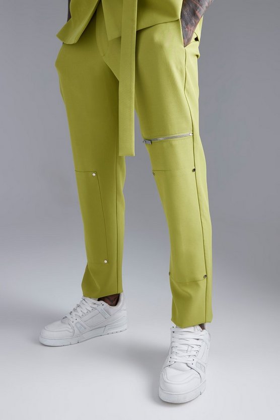 Skinny Anzughose mit Reißverschluss