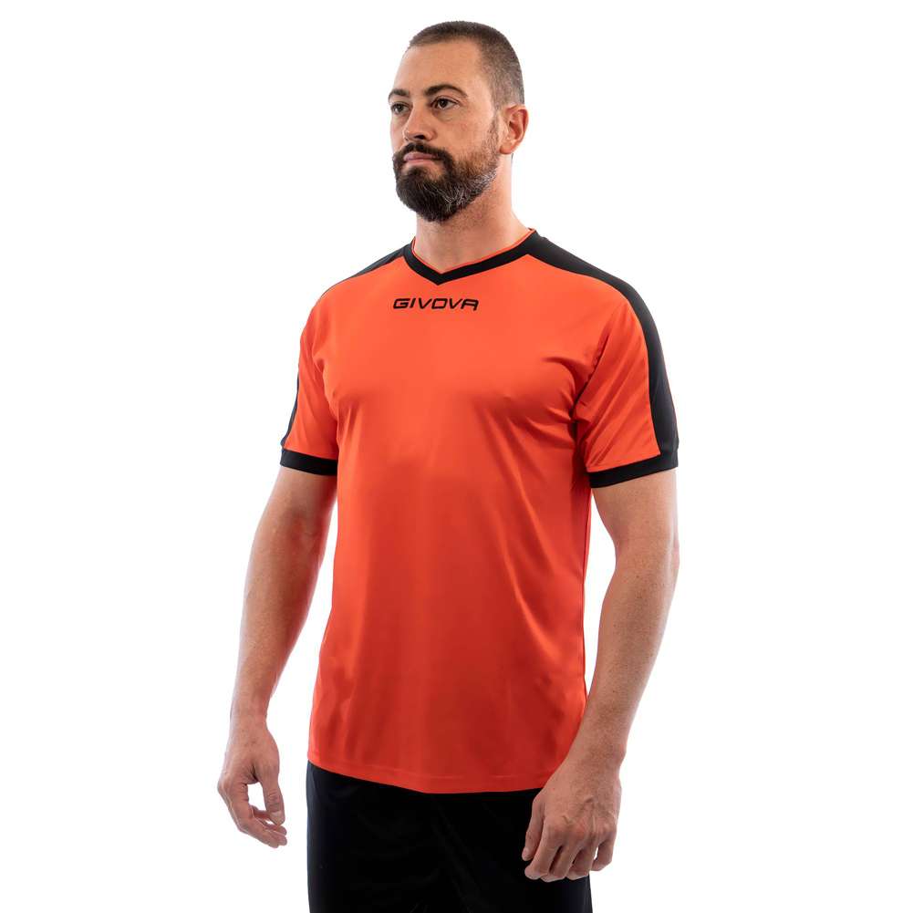 Givova Kit Revolution Fußball Trikot mit Shorts orange schwarz