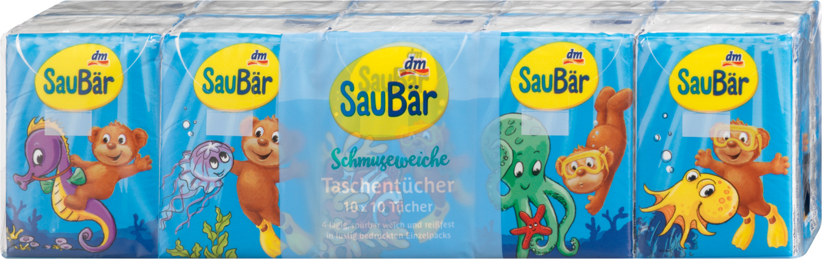 Kinder Taschentücher Pocket 4-lagig (10x10 St), 10 St