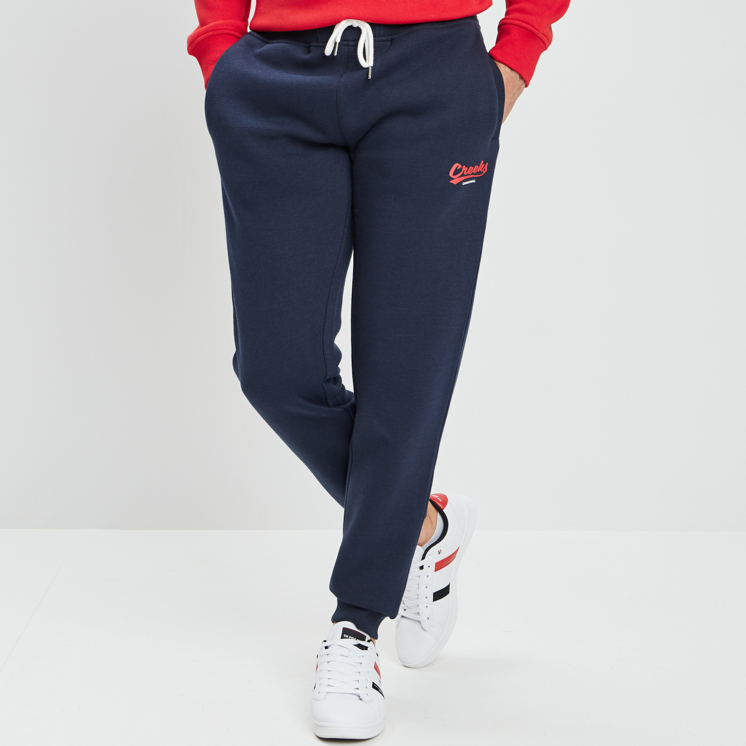 Pantalon jogging ajusté Creeks bleu marine homme | La Halle
