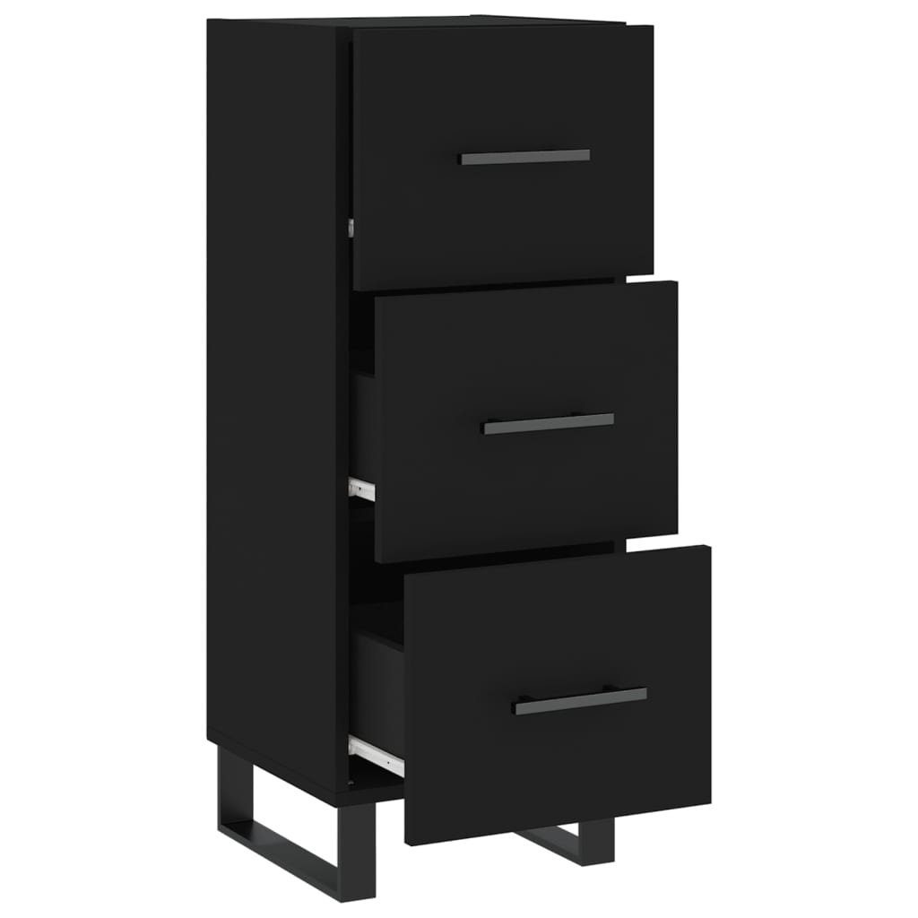 vidaXL Sideboard Sideboard Schwarz 34,5x34x90 cm Holzwerkstoff (1 St)