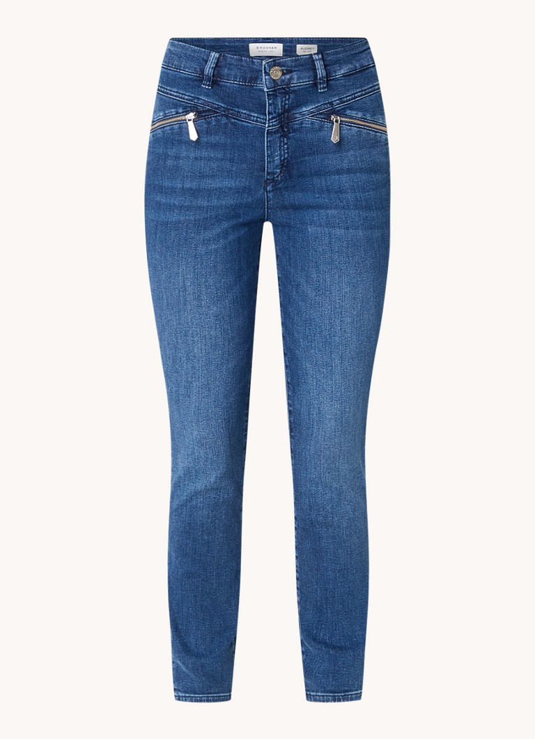 Blugi skinny Rosner Audrey cu talie înaltă și buzunare cu fermoar