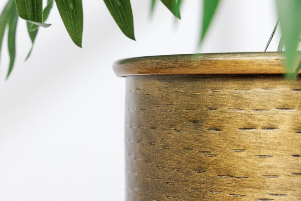 riess-ambiente Übertopf UNIT 70/50cm gold / schwarz (Set, 2 St), Wohnzimmer · Vase · für Pflanzen · Metall · mit Gestell · Handarbeit