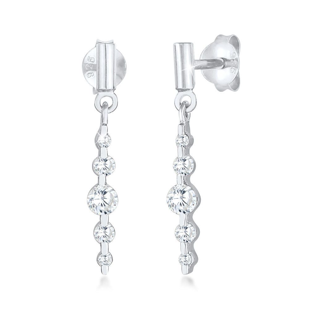 Elli Elli Boucles d'Oreilles Clous d'oreilles pour femme Glamour classique avec pierre Boucles d'oreilles