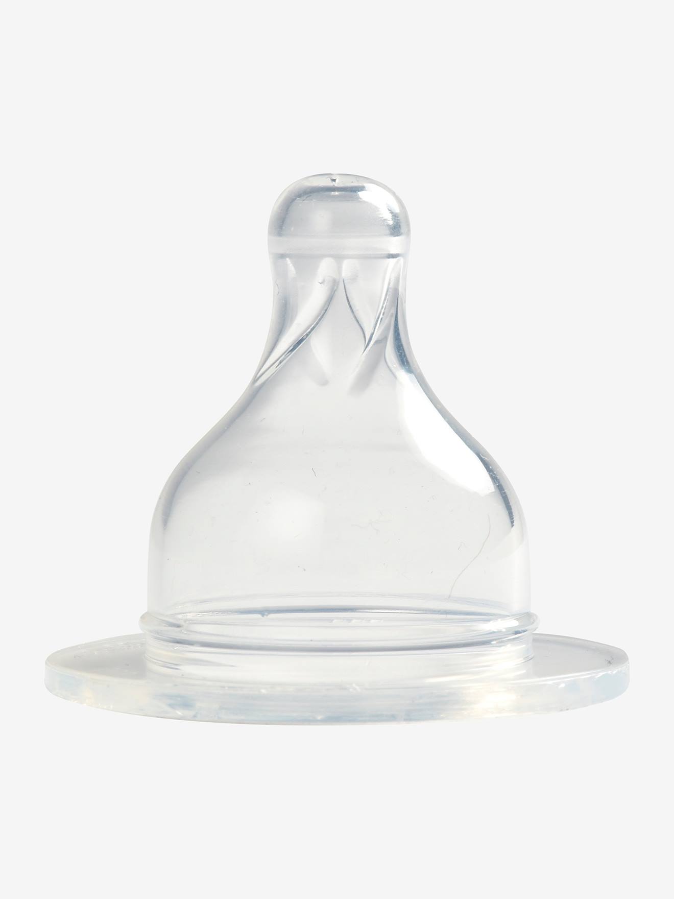Lot de 2 tétines liquide épais pour biberons verre col large BÉABA transparent