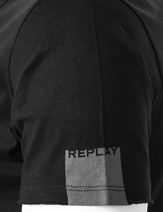 Replay, T-Shirt, Baumwolle, schwarz