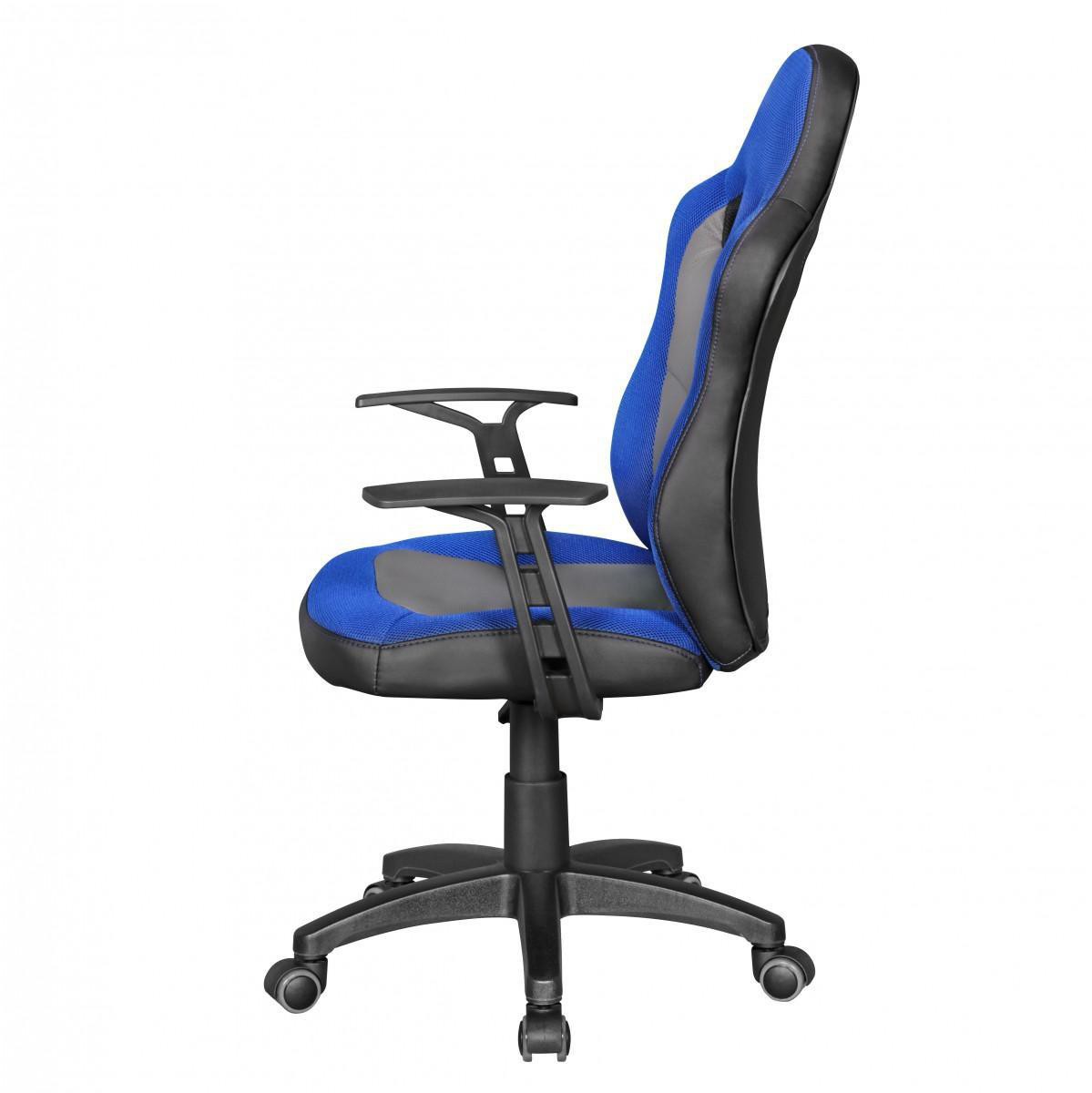 Amstyle Kinderdrehstuhl SPEEDY Jugendstuhl Kinderschreibtischstuhl Drehstuhl ergonomisch - blau/grau