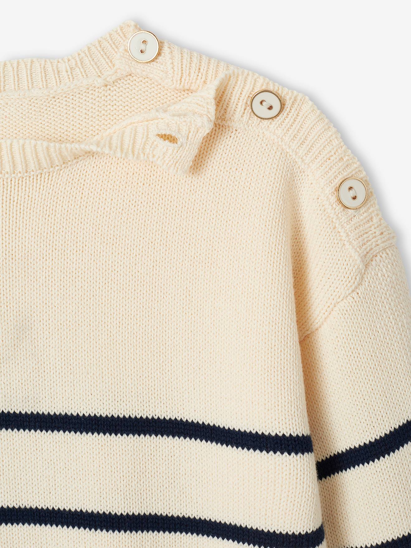 Vertbaudet Mädchen Ringelpullover - pudrig rosa