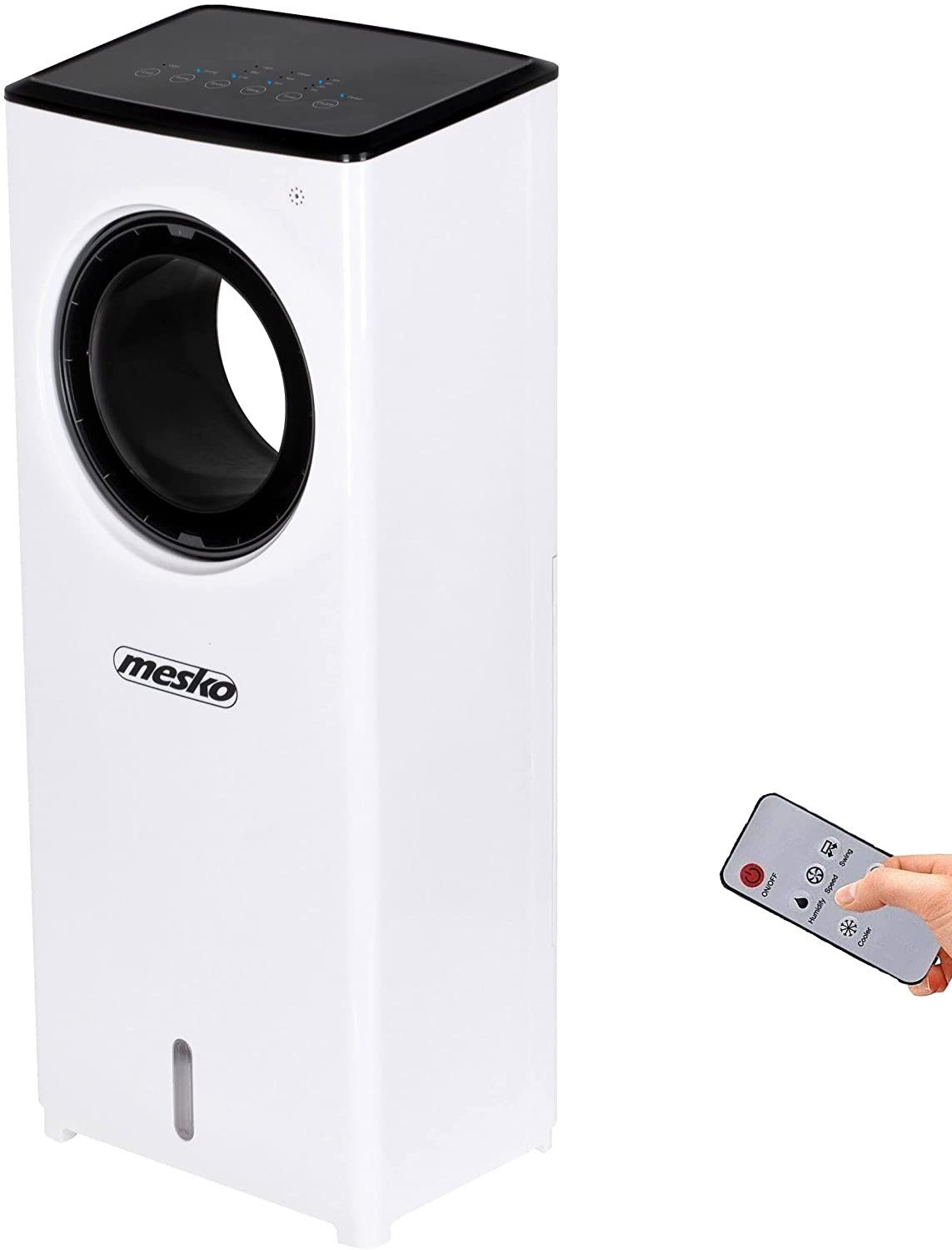 JUNG Ventilatorkombigerät BLADELESS mobiles Klimagerät ohne Abluftschlauch, Wasserkühlung, Aircooler, Timer Aircondition 80W Luftkühler leise Ventilator Kühler