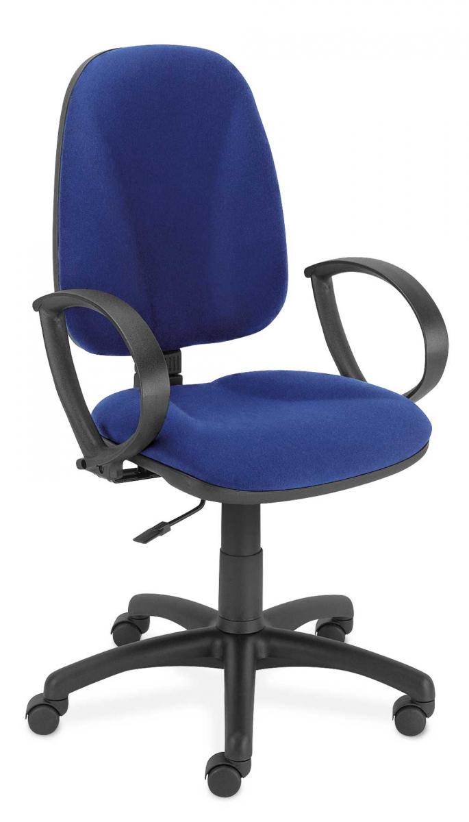 BRB Bürodrehstuhl Economy mit Armlehnen, blau