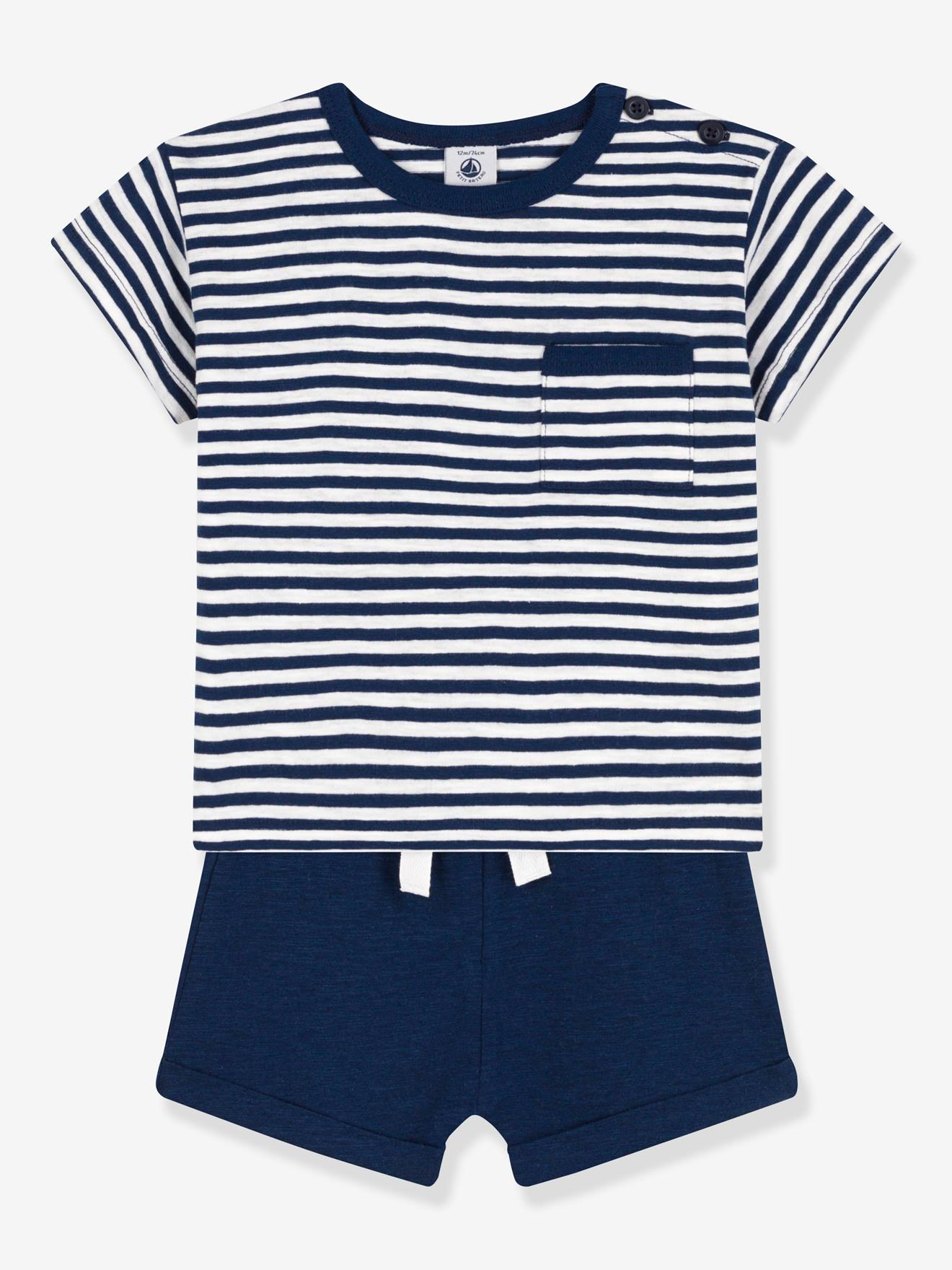 Ensemble naissance 2 pièces PETIT BATEAU bleu