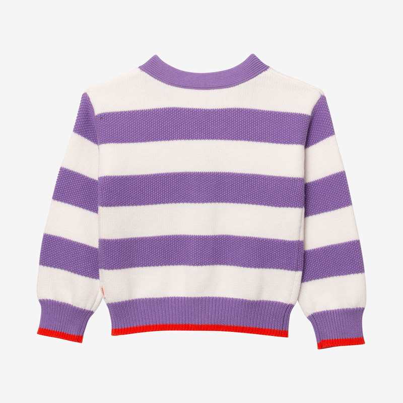 Cardigan fille tricot rayures violet Catimini