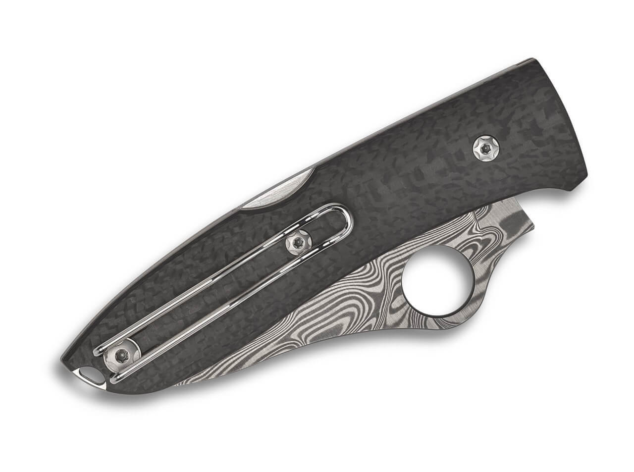 SpyOpera Carbon Fiber Damasteel Sprint Run PlainEdge