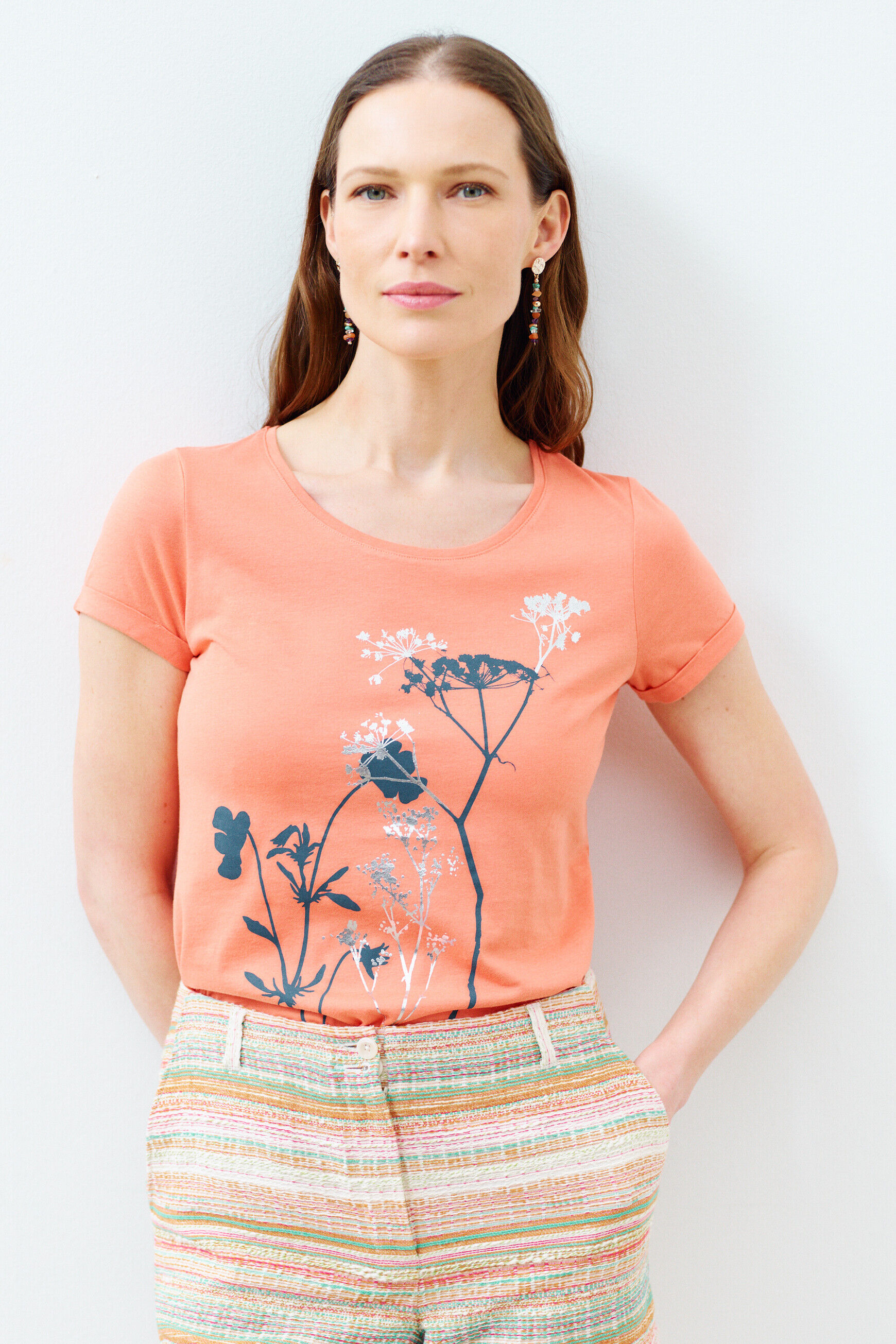 t-shirt maxine rose corail femme