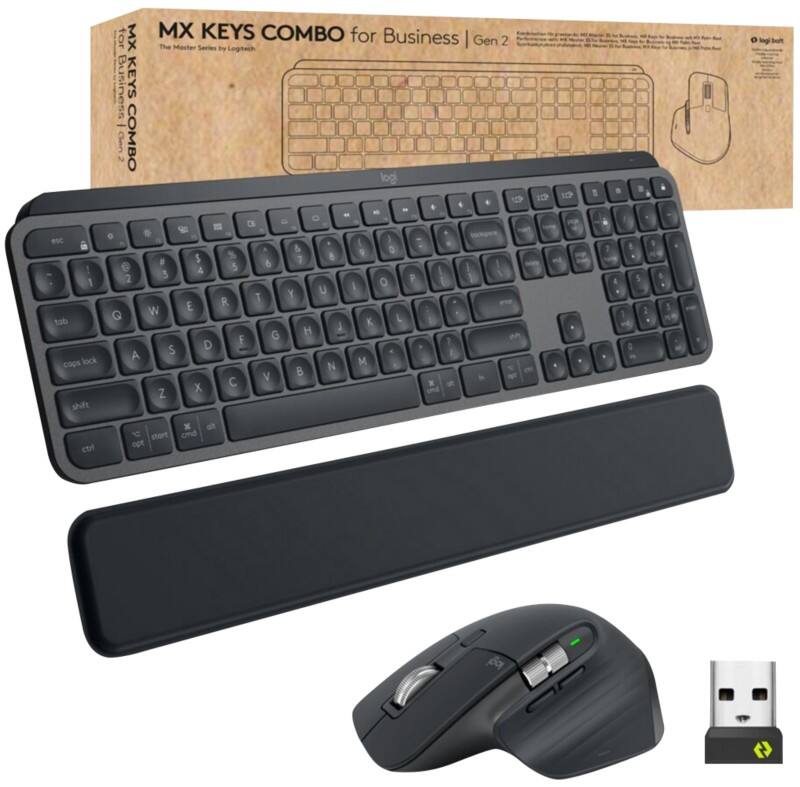 Logitech Business Gen 2 Tastatur und Maus Kabellos QWERTY mit Bluetooth Graphit 920-010926