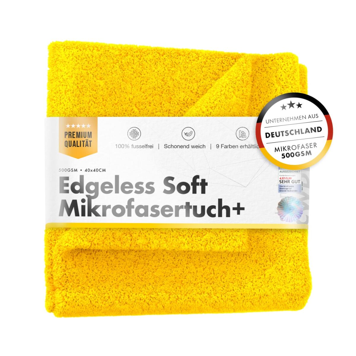 chemicalworkz Edgeless Soft Touch Towel 500GSM Gelb Poliertuch 40×40cm